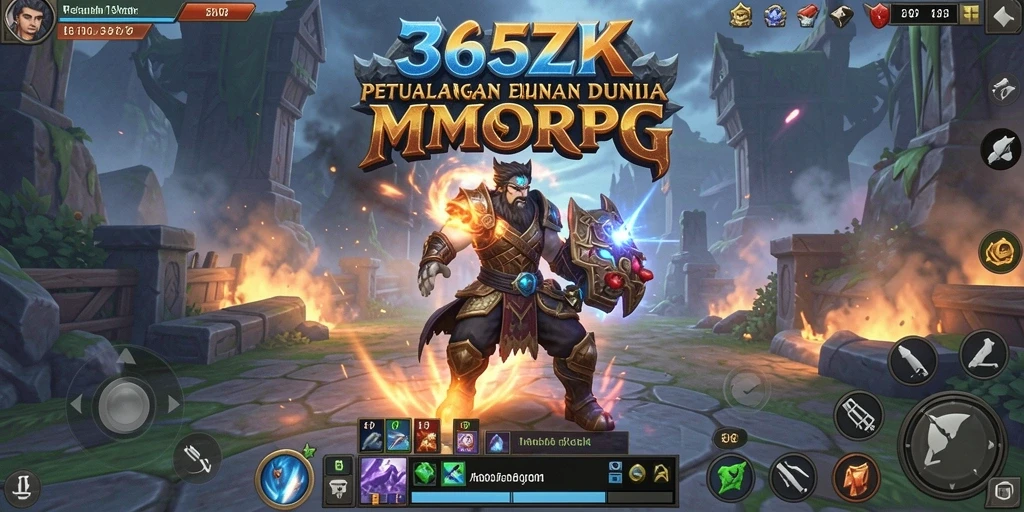 Screenshot utama 365ZK menampilkan aksi seru dalam pertempuran MMORPG.