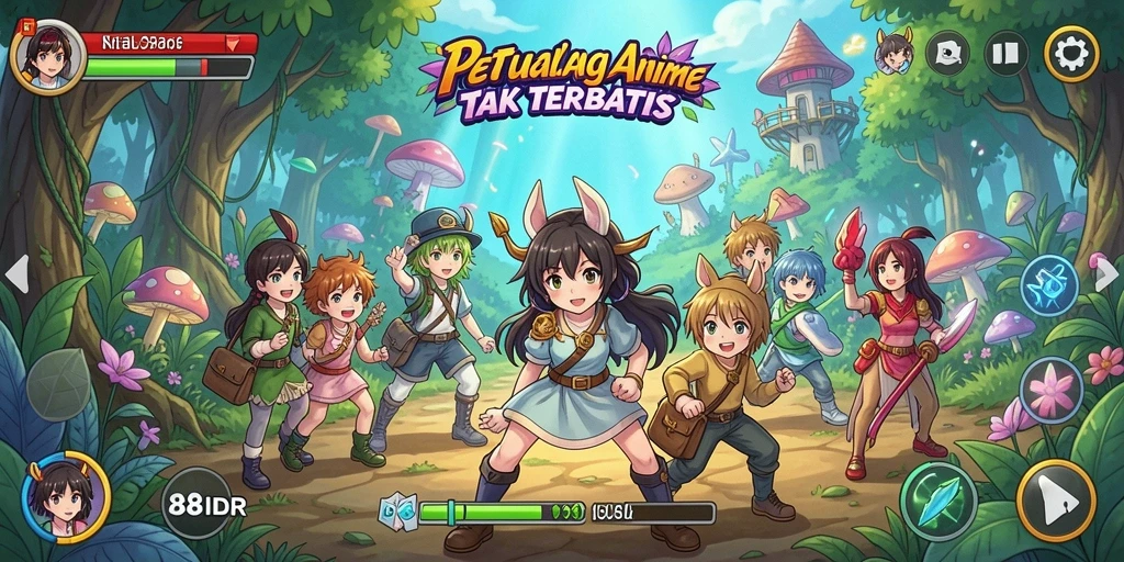 Tangkapan layar gameplay 88IDR dengan karakter Anime beraksi.