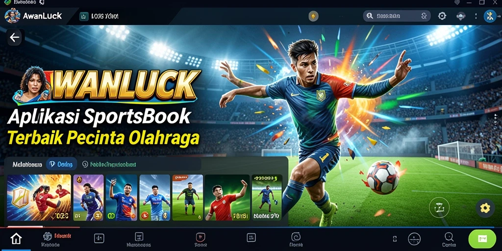 Tampilan gameplay AWANLUCK dengan berbagai opsi taruhan olahraga.