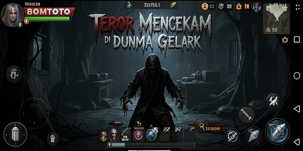 Tangkapan layar gameplay BOMTOTO yang menampilkan suasana mencekam.