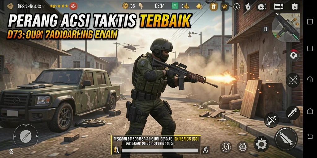 Screenshot menampilkan aksi intens dan strategi di D73.