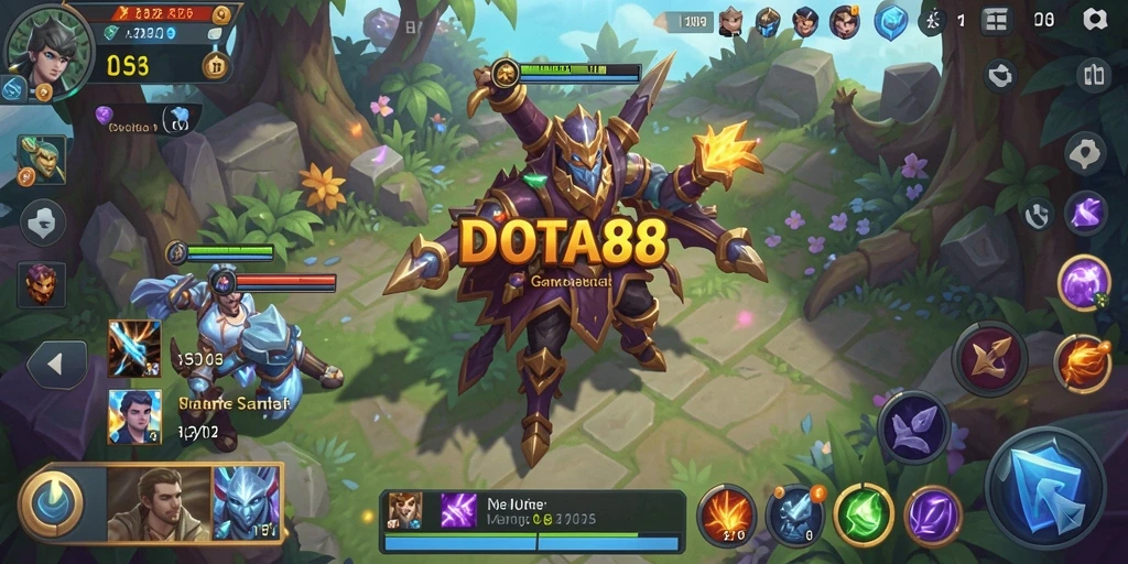Tampilan gameplay santai dari DOTA88 yang penuh warna.