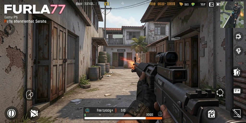 Screenshot FURLA77 menampilkan aksi menembak yang mendebarkan dalam gameplay FPS.