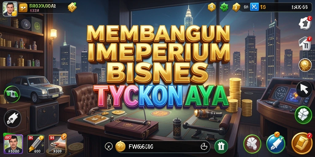 Gameplay Tycoon yang menarik dengan berbagai strategi bisnis.