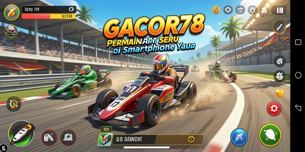 Screenshot GACOR78 menampilkan balapan seru dan grafis yang menawan.