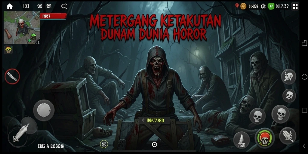 Tampilan gameplay menyeramkan dengan suasana mencekam di <strong>INK789</strong>.
