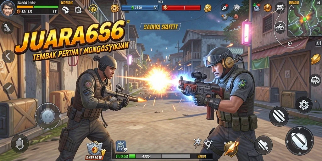 Gameplay seru dari JUARA666 dengan aksi tembak menembak.
