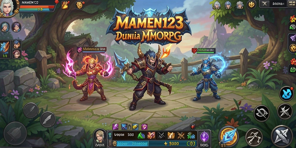 Screenshot gameplay MAMEN123 dengan karakter sedang beraksi di dunia fantastis.