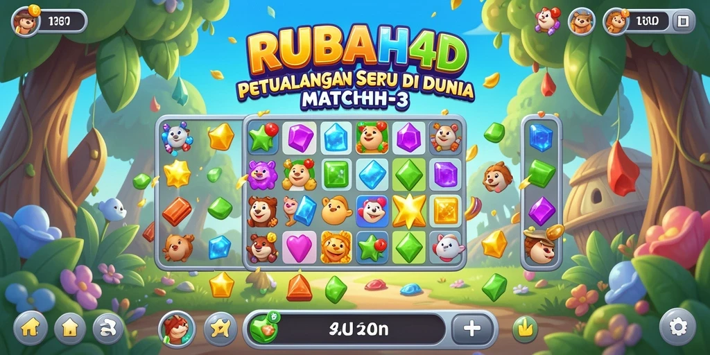 Screenshot gameplay RUBAH4D menampilkan aksi mencocokkan item yang seru.