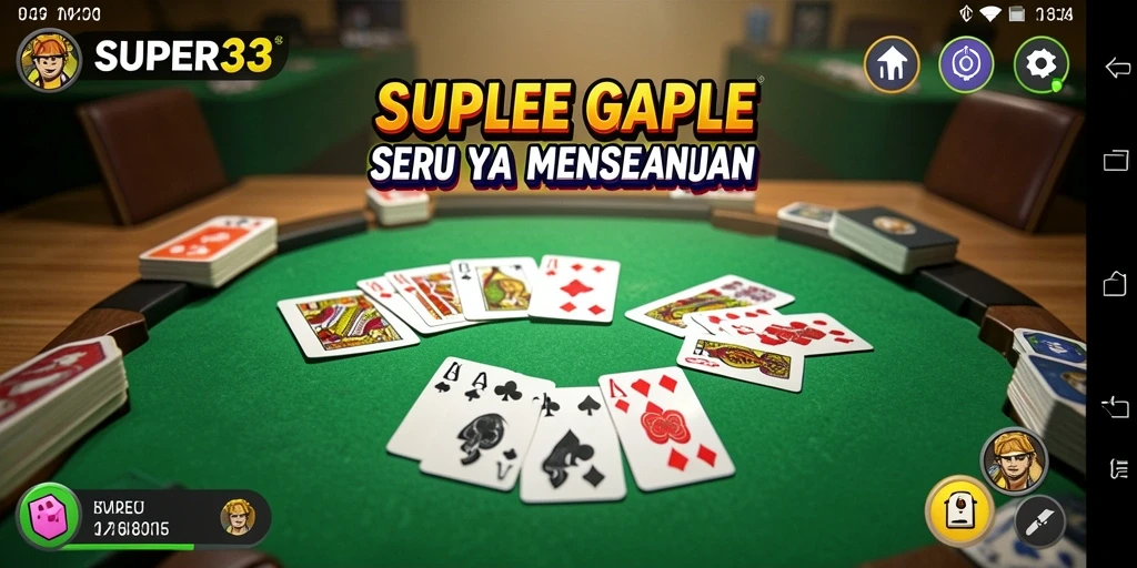Tampilan menarik dari gameplay Gaple di SUPER33.
