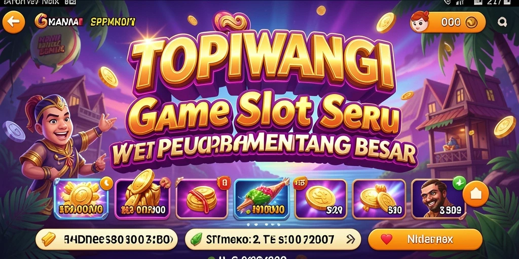 Gameplay seru TOPIWANGI dengan fitur slot menarik.