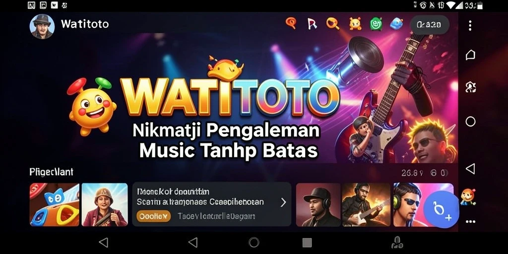 Gameplay WATITOTO yang menampilkan berbagai alat musik dan interaksi pengguna.